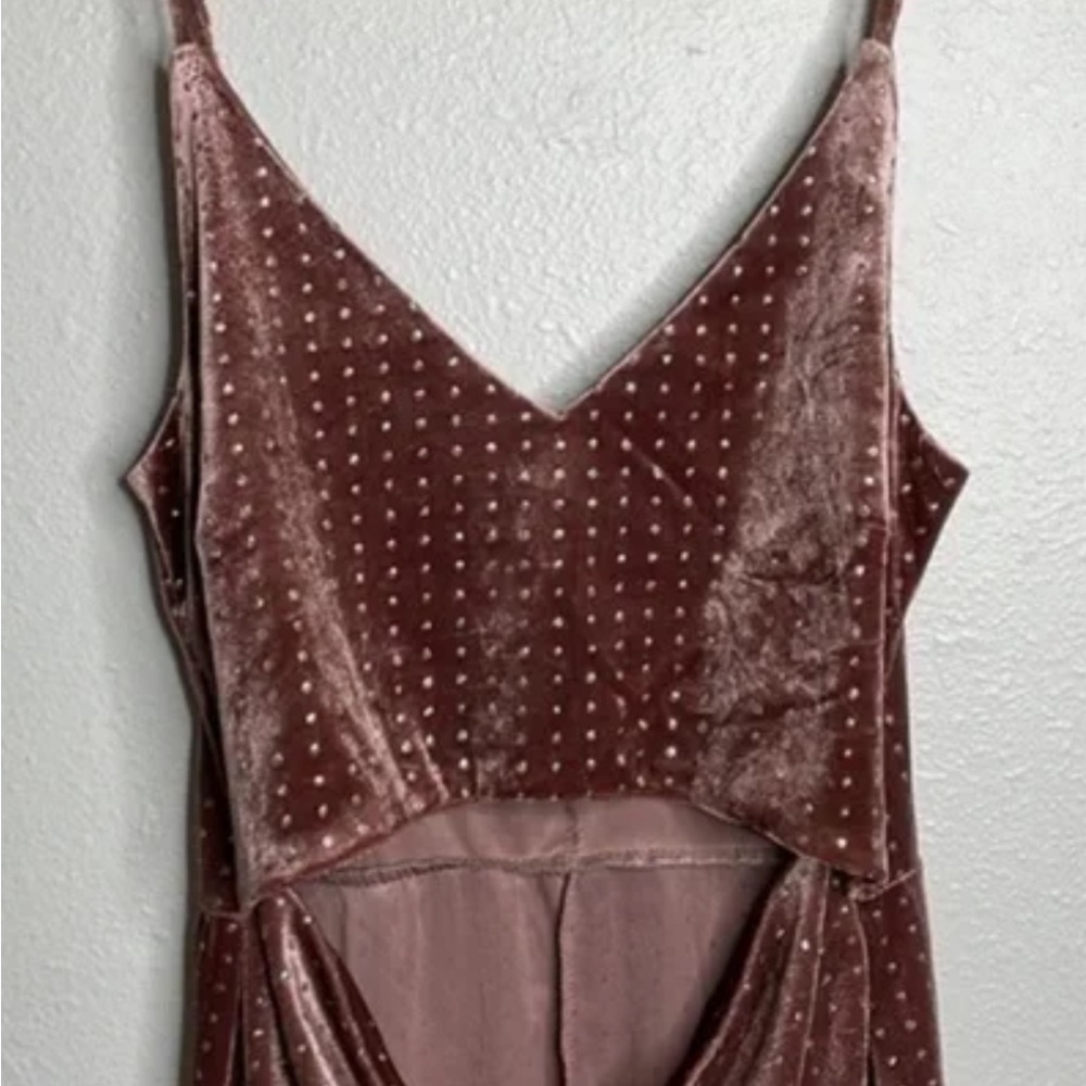 Speechless Cut Out Mini Dress - velvet and shiny dots